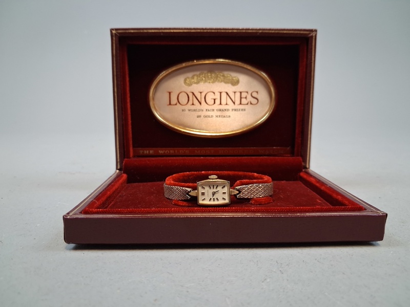 LONGINES, Damur, 10K Guld, Vikt 14,63 inkl länk.
