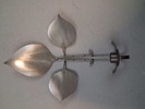 Spegel & 2 Lampetter. Metall, Landstingets verkstäder Västerås.