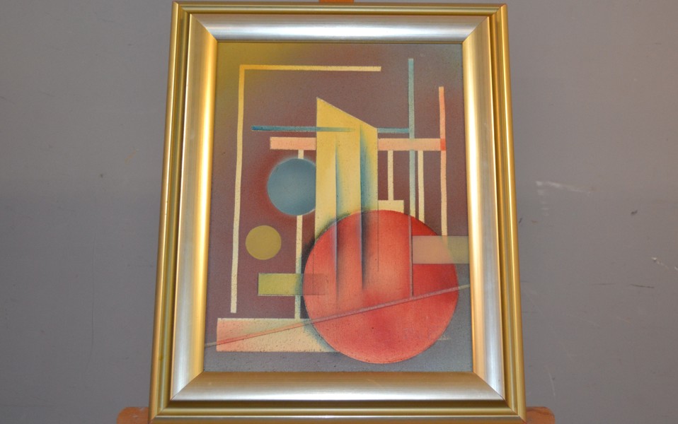 BO ÖRN. Olja på duk, "Kosmisk komposition", signerad.