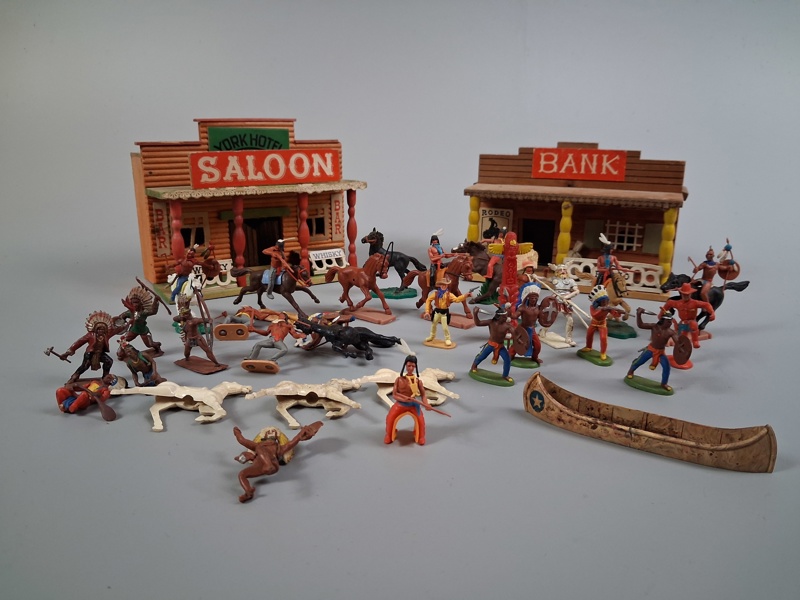 Saloon & Bank. Cowboys Indianer m.m.
