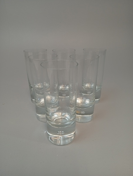 WALTER HICKMAN. 6 Highballglas, "Pippi". Kosta Boda.
