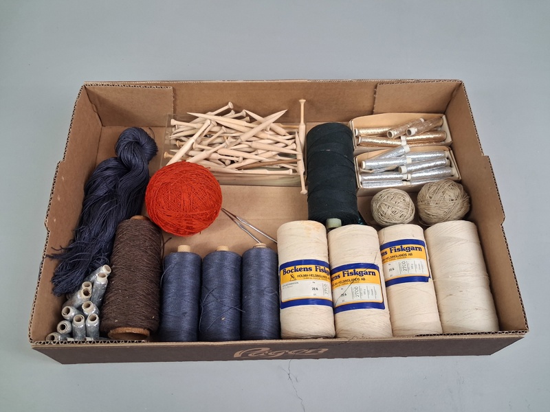 Lingarn, gobeläng-pinnar, Bockens, Fiskgarn, m.m.