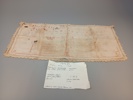 Märkduk. Handarbetsprovtagare. Viktoriansk troligen sydd av Johanna Mattisdotter efter 1855.