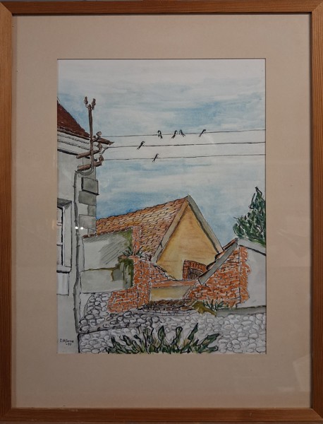 INGRID HJÄRNE, Akvarell, signerad & daterad -77.