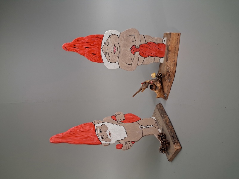 Tomtefar & Tomtemor. Trä.