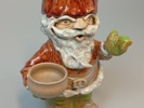 BÖRJE JACOBSSON. Tomte med grötskål. Ahla Krukmakeri, Signerad & daterad 1978.