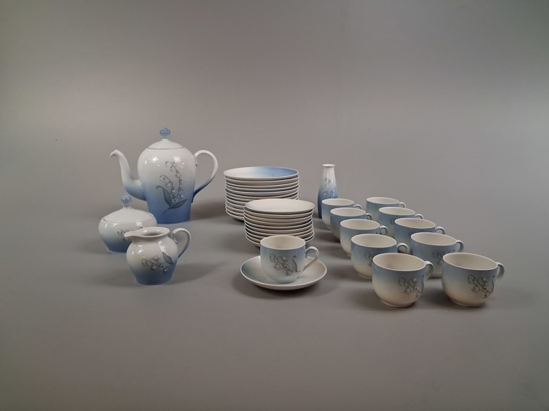 Kaffeservis. Bing & Gröndal, "Liljekonvalj", 27delar.