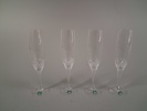 NILS LANDBERG. 4 Champagneglas, "Prelude", Orrefors, 2a sortering.
