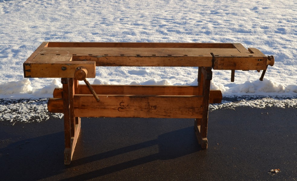 Hyvel/snickarbänk. Stockamöllan.