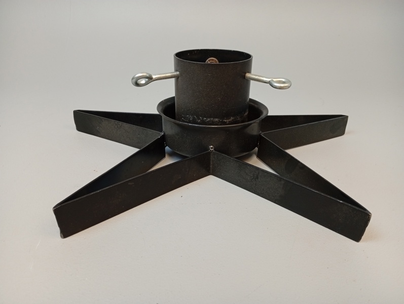 Julgransfot. Metall, Rusta.