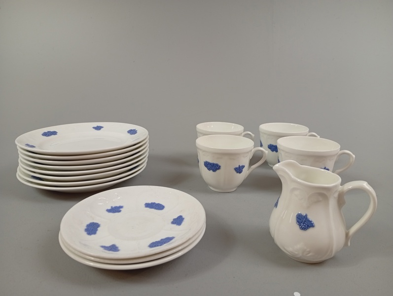 Servisdelar. Blå Blom. Old Gustavstavsberg.