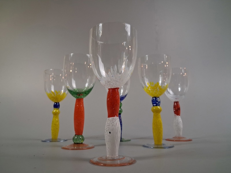 6 Vinglas. Handgjorda.