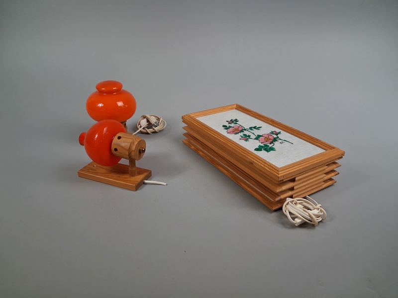 Belysning, trä & glas.