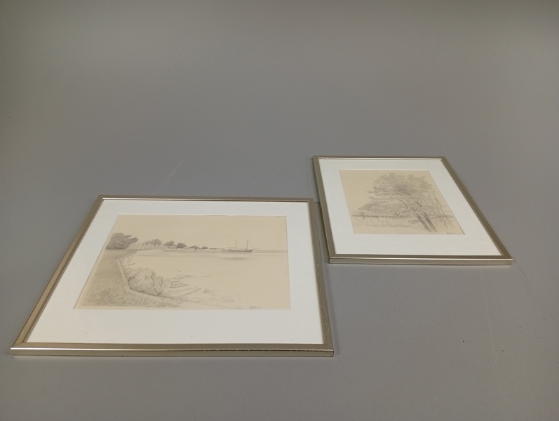 GÖSTA SUNDSTRÖM. 2 Blyerts, signerade & daterade 1964 & 1979.