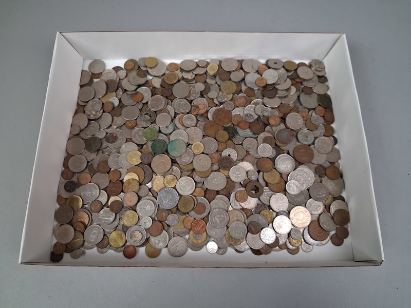 Diverse mynt. Cirka 4,5Kg, olika länder.