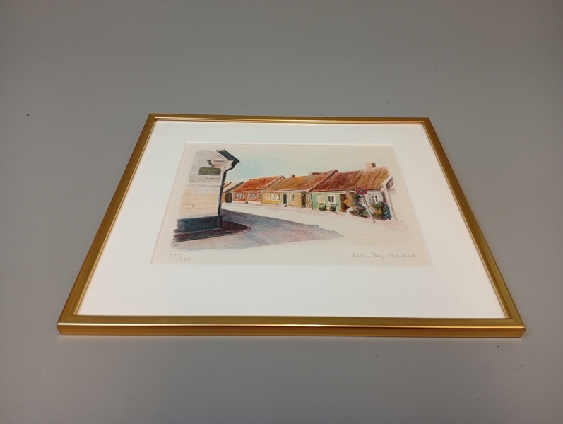 LILLAN BERG-HAGENFELDT. Färglitografi, "Laholm", signerad & numrerad 223/290.