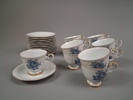 Kaffeservis, "Blå Ros", Hackefors.