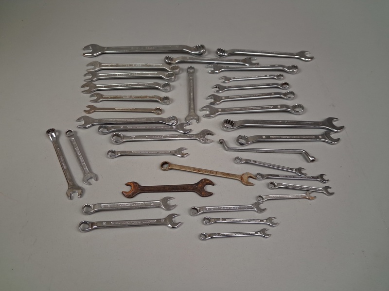 Diverse blocknycklar. Bl.a Bahco, Sandvik m.m.