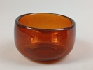 ERIK HÖGLUND. Bärnstensfärgad pokal & skål, Boda, signerade.