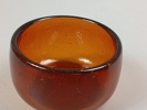 ERIK HÖGLUND. Bärnstensfärgad pokal & skål, Boda, signerade.