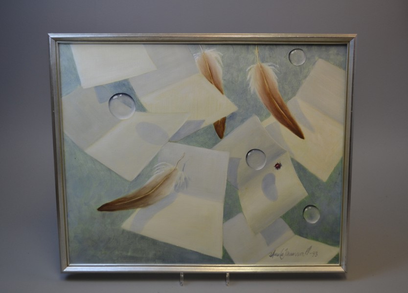 ANNIKA PETTERSSON. Olja på duk, komposition, signerad & daterad -93.