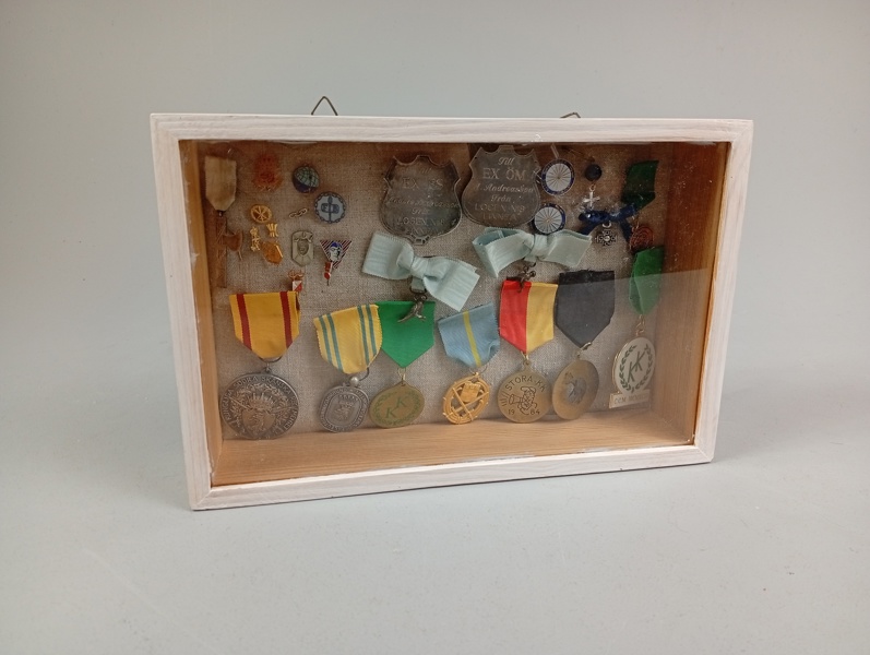 Medaljer & Pins. Bla. Silver 30gram.