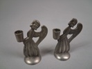 CARL-EINAR BORGSTRÖM. Ljusstakar, 1 par, Änglar, tenn, 1900-talet.