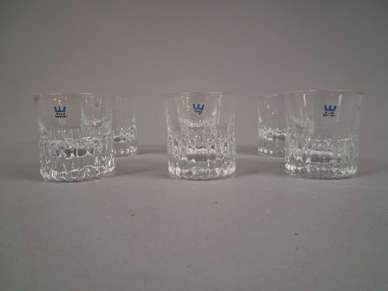 GÖRAN WÄRFF. 6 Whiskyglas, "Rurik", Kosta.