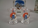 HOLMEGAARD, 3 Flaskor & 4 snapsglas.