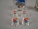 HOLMEGAARD, 3 Flaskor & 4 snapsglas.