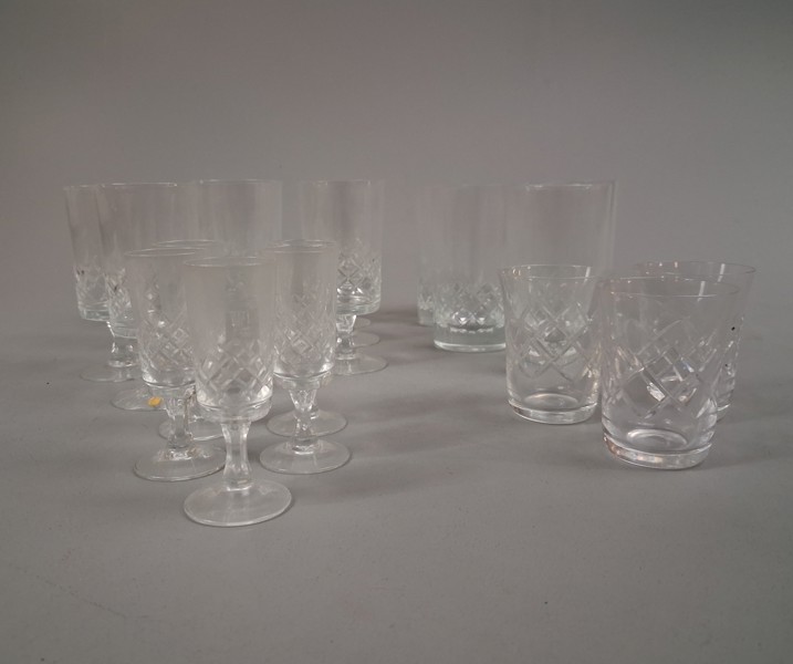 Glasservis delar. 23 delar, Johansfors.