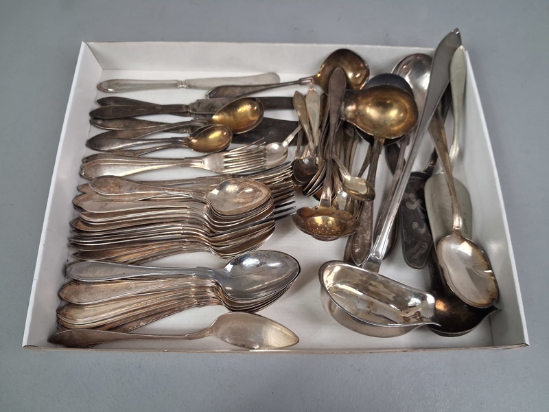 Diverse bestick. Nysilver m.m.