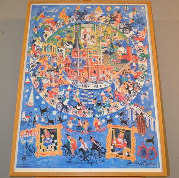 GUNILLA MANN. Affisch, "Kungen av cykelriket".