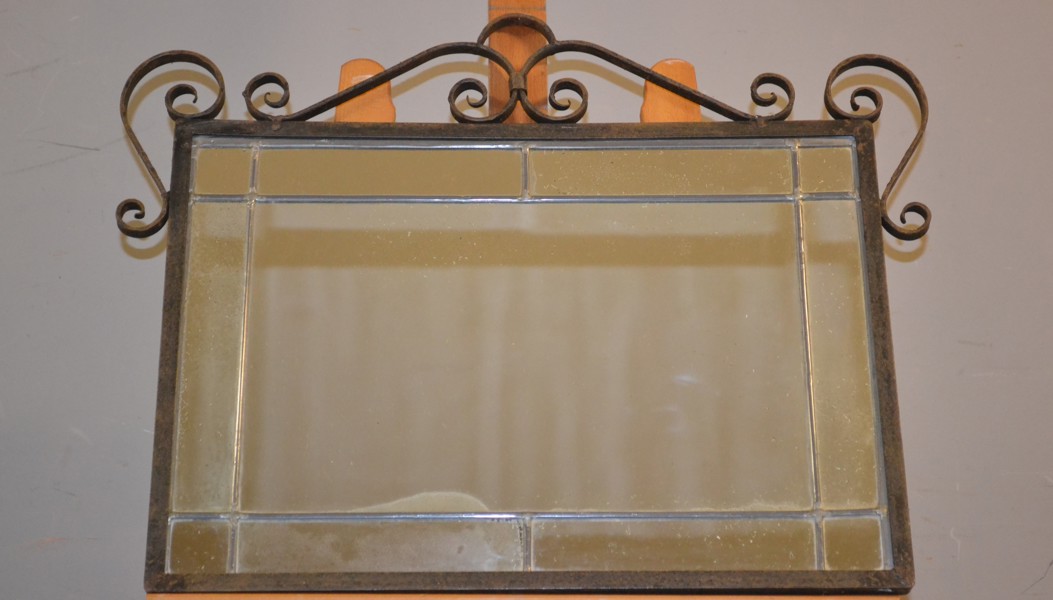 Spegel. Blyinfattat glas & smide.