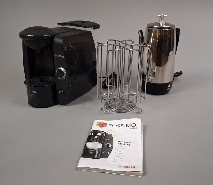 Bosch Tassimo kaffemaskin & Perkolator Salton.