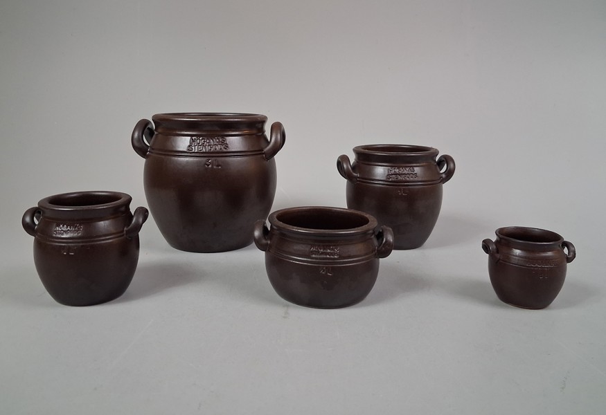 5 krus. Höganäs Keramik.