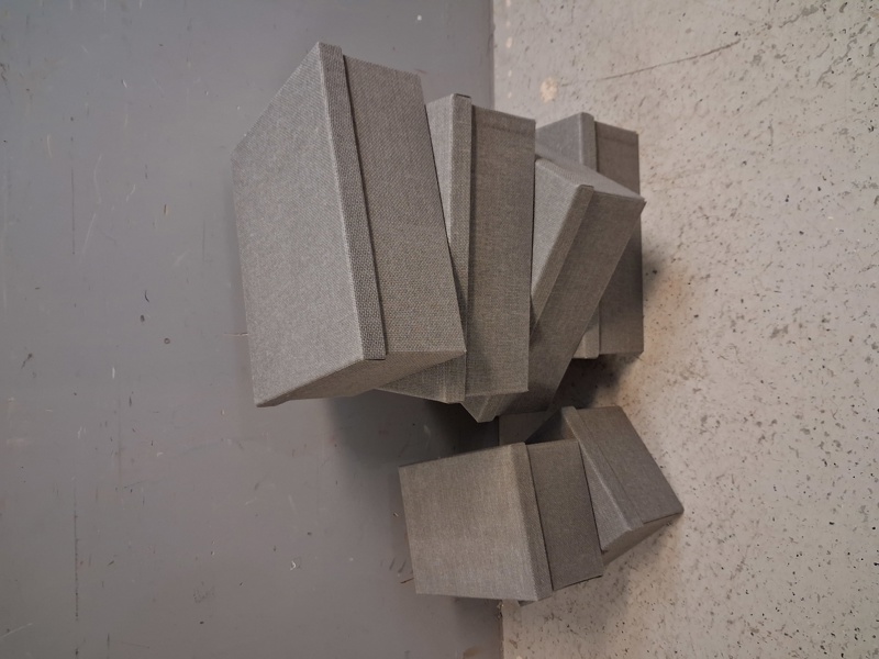 6 Sorteringsboxar. IKEA. "Kvarnvik". Grå nyans.