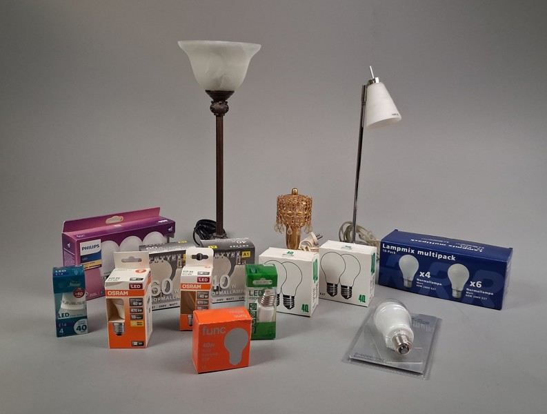 Diverse belysning & glödlampor.