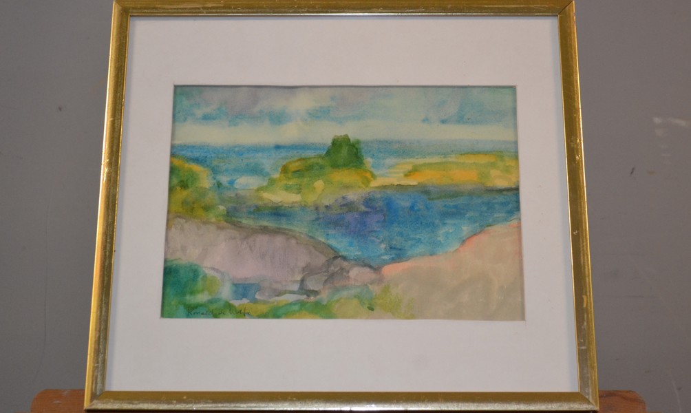 ROLAND DE WOLFE. Akvarell, signerad.