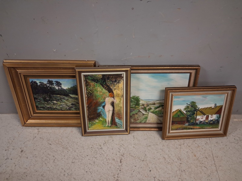 Diverse tavlor, oljor. Oidentifierad konstnärer.