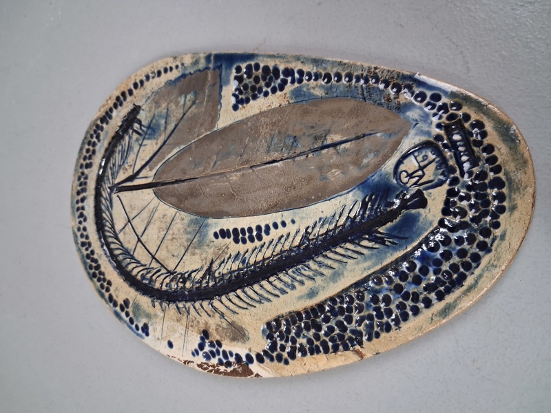 OLLE MÅVING. Väggrelief, keramik, Arild, signerad & daterad 66.