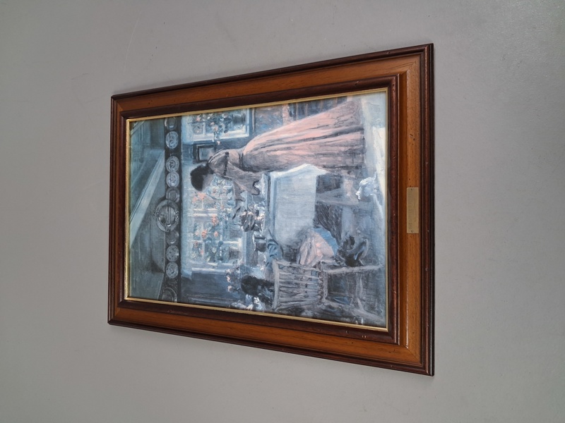 Tryck. The Coffee is Poured. L-Tuxen 1853-1927.