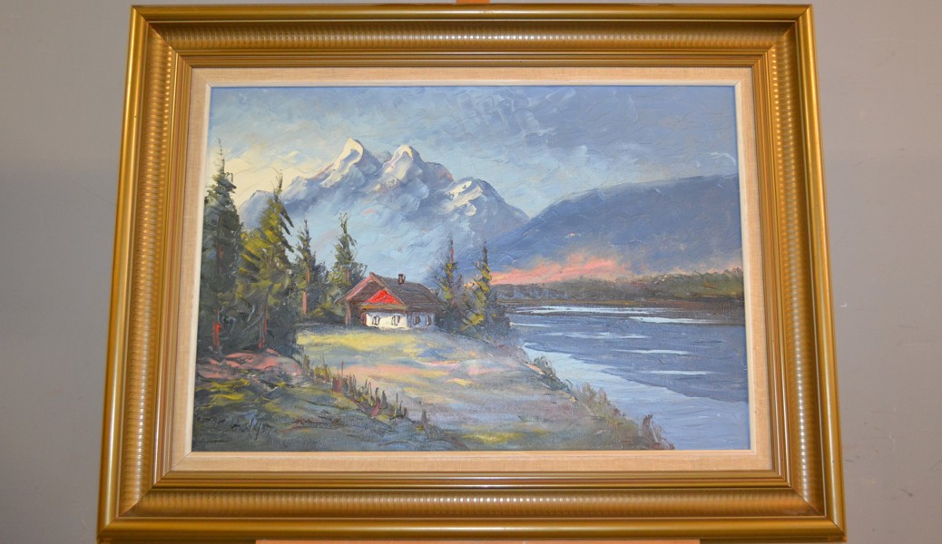 KARL HELGO. Olja på duk, signerad.