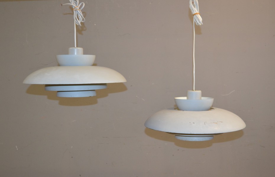 2 Taklampor. Jo Hammerborg, "Penta", Fog & Mørup, 1960-tal.