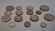 Utländska silvermynt, 103gram, olika länder.