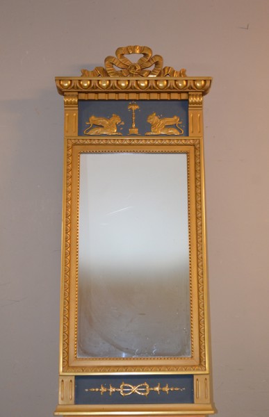 Spegel. Empirestil, "Rambrödernas ramfabrik Göteborg", 1900-talets första hälft.