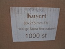 Kuvert. Ca: 1000 stycken. Nya. Naturvit.
