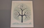 KERSTIN LUNDBERG STENMAN. Färglitografi, "Livsträd", signerad, daterad -91 & numrerad 157/250.