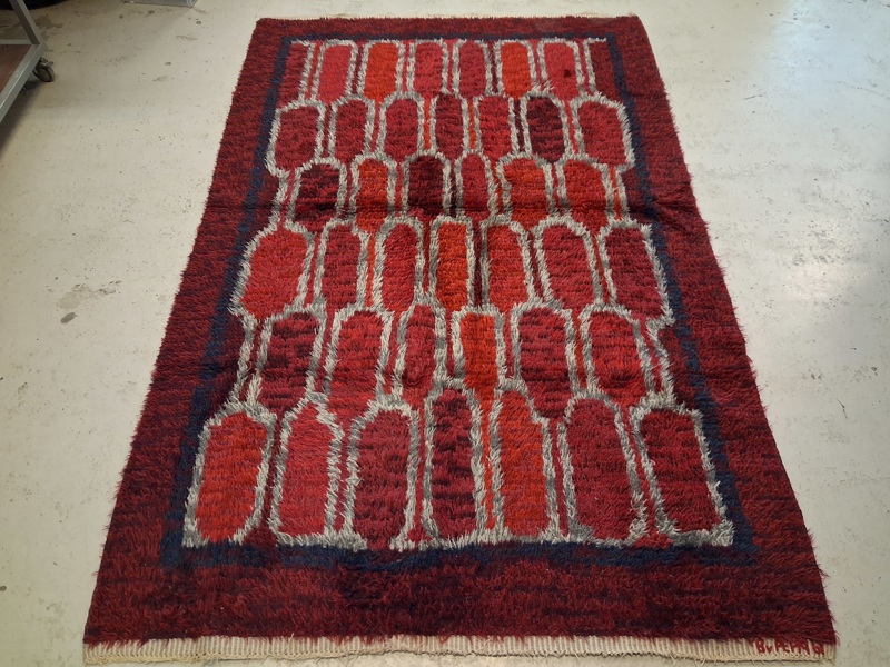 Ryamatta. Signerad Bv Pep 1961