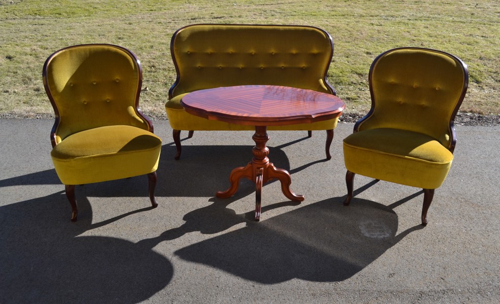 Soffgrupp. Rokokostil/Emmastil, 4 delar.